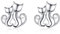 YAFEINI Doppel Katze Ohrringe Damen Sterling Silber 925 Ohrringe Ohrstecker katzen Schmuck Katzen für Damen Mädchen