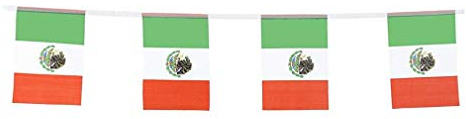 Bandera de México, pequeña bandera mexicana, decoración para desfiles, fiestas, aulas, jardines y festivales (México)