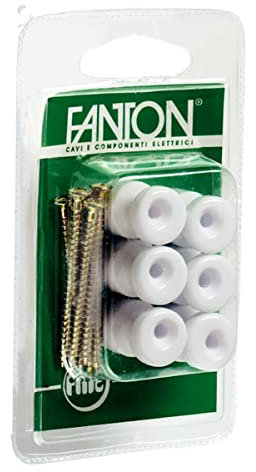 FANTON 89030 Isolatore in ceramica Ø 16 mm. completo di vite ottonata confezione da 6 pz.