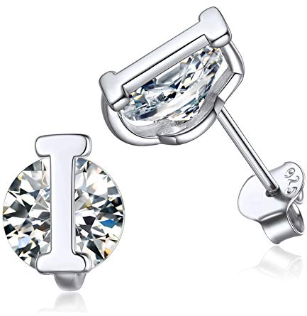 ChicSilver Silber Letter I Ohrstecker Zirkonia Ohrstecker mit Buchstabe Knorpel Ohrschmuck für Frauen Damen