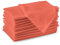 Encasa XO Baumwollstoffservietten | 12er-Set | Größe 43x43 cm | Coral Volltonfarbe | Waschmaschinenfest