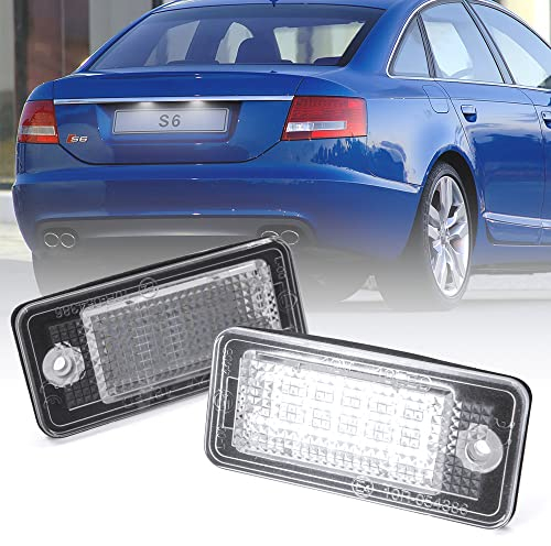 NSLUMO 2pcs Canbus LED Nummernschildbeleuchtung für A.udi A3 A4 S4 RS4 B6 B7 A6 RS6 S6 C6 S5 2D Cabrio Q7 A8 S8 RS4 Avant Heckleuchten