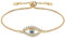 Kakonia 18K Gold Plated Evil Eye Bracelet for Womens Dainty Simple Handmade Bracelet Adjustable Slider Chain Bracelets Evil Eye Jewellery Gift