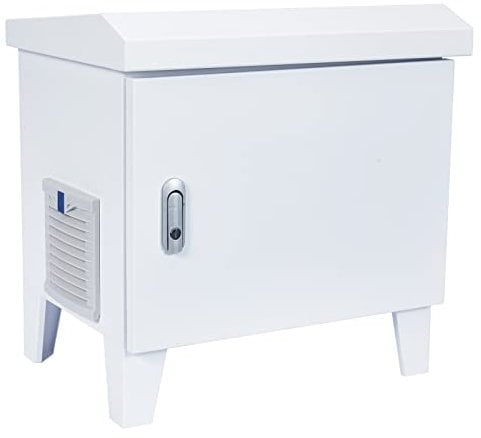 HQUA ASC01 Pond, Water Garden Weatherproof Outdoor Cabinet, Housing for Pond Aerator, Air Pump 19”W×14”D×18.5”H with 110V Cooling Fan, pre-wired outlet and 10’ 3-pin plug cord included