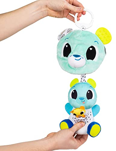 Lamaze L27469 3-in-1 Clip & Go Bear, Mitnführen, Kinderwagen Babyspielzeug, Spielzeug für Babys mit Farben und Geräuschen, Entwicklungsspielzeug für Jungen und Mädchen von 0 bis 24 Monaten, Blau