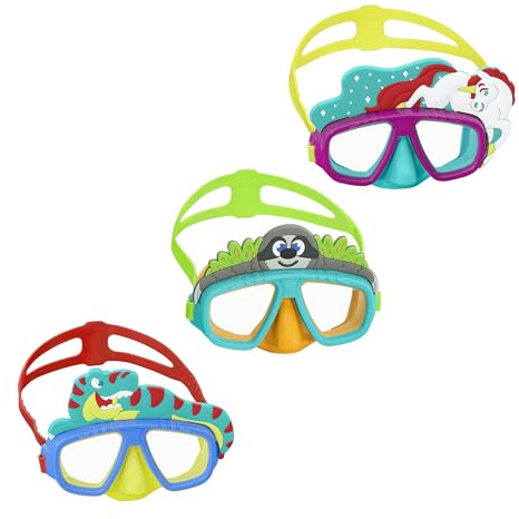 Bestway 22064-5 Maschera subacquea AquaPals per bambini con animaletti, 3+ anni
