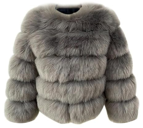 ZhuiKun Women's Faux Fur Coat Short Artificial Fur Overcoat Solid Thick Outerwear Shaggy Parka Cardigan Jacket - Style 3, XL
