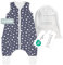 emma & noah Baby Schlafsack mit Füßen 1.0 TOG, Ganzjahres Schlafsack mit Beinen für den Frühling, Sommer und Herbst, 100% Bio-Baumwolle, Oeko-TEX Zertifiziert (Punkte Blau, 80 cm)
