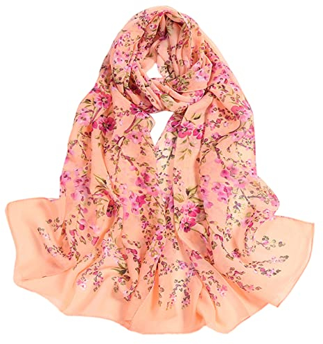 FAIRYGATE Schals & Tücher für Damen Schal Pink Chiffon Stola Damen Festlich Umhang Chiffon Elegant Großes Lang Schals Weiches Umschlagtuch für Brautkleider Abendkleider A4415