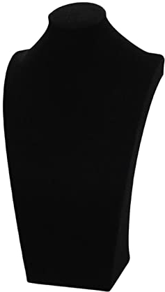 Samt-Schmuck-Display-Büste, Halsketten-Display-Ständer, Manequin-Büste, Anhänger, Kettenhalter, Aufbewahrung, Display, Show, Boutique, Schaufensterpuppe, Büste (schwarz, 24 cm)