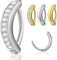 14G Clicker Bauchnabelpiercing Silber 925, Titan Bauchnabelpiercing Chirurgenstahl, Antiallergie Nabelpiercing Ring mit Diamant, Belly Piercing