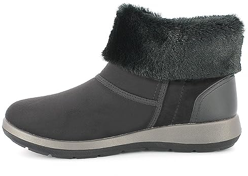 inblu PantoSCARPE Donna Ecopelliccia e Cerniera, Stivaletto con Morbido Plantare Estraibile Imbottito, 35/41, Nero, 39 EU