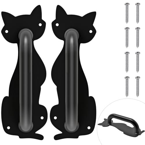 Dolibest Pull Door Handle, 22cm Barn Sliding Gate Handle 2pcs Heavy Duty Metal Internal Grab Handle Grip for Outdoor Wooden Gate/Garage/Front Door/Bathroom/Cabinet/Drawer/Closet with Hardware