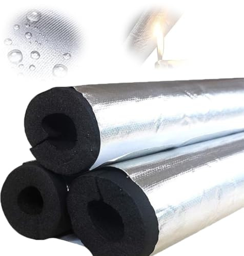 MObyat Frostschutz Rohrisolierung 16mm 37mm 43mm 60mm 76mm Schaum Isolierschlauch Selbstklebende Aluminiumfolie Isolierung Baumwolle (Color : ID89mmxT20mmxL0.95m)