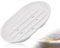 KAPSING Portasapone in Silicone, Portasapone Ovale in Silicone con Scarico, Portasapone, Antiscivolo e Robusto, Portasapone per Bagno Doccia Bancone della Cucina (Bianco)
