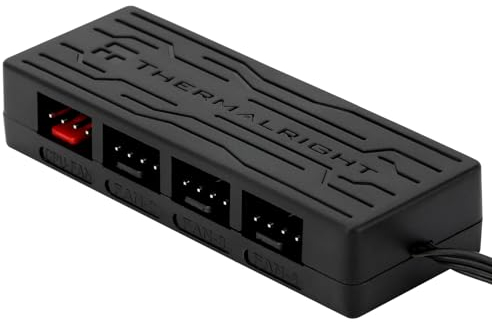 Thermalright PWM - Controlador de concentrador de ventilador TL-Fan HUB X4, puertos de 3 pines/4 pines