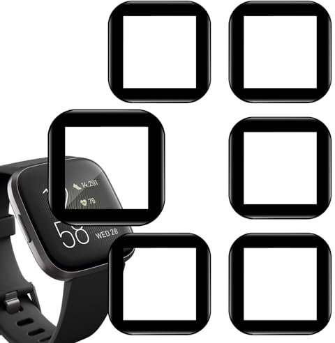Zicurz 6 Piezas Protector de Pantalla Compatible con Fitbit Versa 2, HD Película Protector, Sin Burbujas, Anti-Arañazo