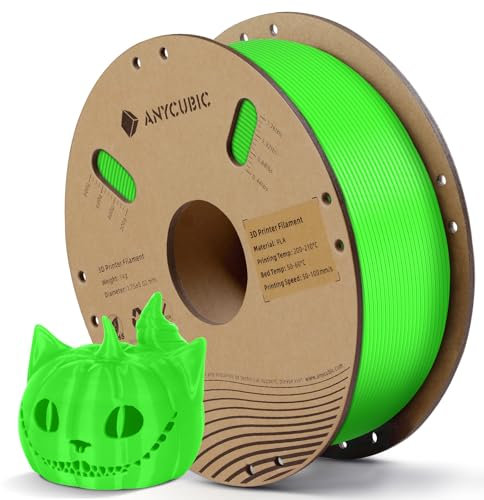 ANYCUBIC PLA Filament 1.75mm 1KG Grüner Blitz, 3D Drucker Filament, Filament-3D-Druckmaterialien, Intelligente Identifikation