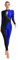 iEFiEL Damen Ganzkörper Turnanzug Langarm Gymnastikanzug Patchwork Glitzer Overall Strass Ballett Gymnastik Trikotanzug Leotards Blau M
