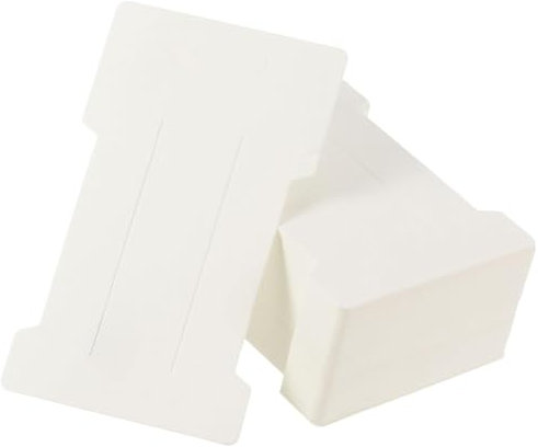 Sarini 100 Stück Haarnadelkarten,Haarspangenkarten aus Kraftpapier,dekorative Verpackungskartonage,zur Aufbewahrung von Haarspangen und Haarschmuck (weiß)