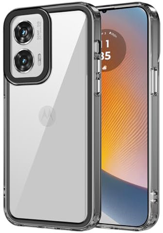GOKEN Coque Transparente pour Motorola Moto G85 5G, Housse Étui Antichoc avec Cadre en TPU Souple et Dos en PC Rigide Transparent, Case Cover -Bordure Noire