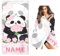 KARPIX Personalisiert Strandtuch Mit Namen, Personalisiert Panda Mikrofaser Handtuch Badetuch Mit Namen, Individuellem Panda Badehandtuch für Mädchen Kinder (40x80cm)