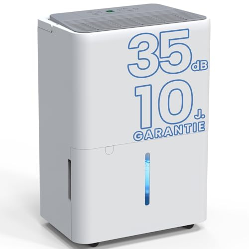 Newentor Luftentfeuchter 12L/Tag - 190W Stromsparender Luftentfeuchter - Für Räume ca. 122m³/25m² - 10 J. Gar. - Raumentfeuchter für Keller - Mit 1M Ablaufschlauch, Abnehmbarem Filter, Timer