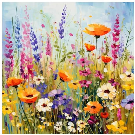 Diamond Painting Peinture Diamant Adulte DIY Fleurs Sauvages Peinture Broderie Diamant Painting Kit Complet Pour Décoration Murale 30x30cm