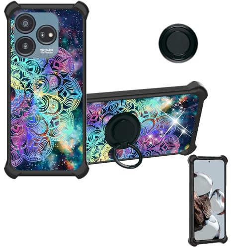 Aroepurt hülle Kompatibel Für ZTE Optus X Tap 3 Hülle Case Handyhülle Schutzhülle Cover [Mit 9H Härte HD Schutzfolie] PC + Silikon Ständer IMDH-HTT