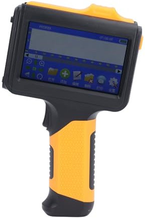 Sxhlseller Impresora Portátil de Etiquetas de Inyección de Tinta, Altura de Impresión de 0,08-0,5 Pulgadas, Codificador de Inyección de Tinta, con Pantalla Táctil LED HD de (Enchufe Europeo
