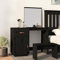 Iiaky Schminktisch Schwarz 95x50x134 cm Massivholz Kiefer Schlafzimmer Frisierkommode