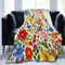 shgwehh Bunte Decke mit Blumenmuster, weich, gemütlich, flauschige Flanell-Fleece-Decke für Sofa, Bett, Camping, Reisen, 102 x 76 cm