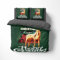 FEBE 3D Bettwäsche Happy Christmas Weihnachten Bettbezug-Set 135x200 + Kissenbezug 80x80 cm Wendebettwäsche 2 Teilig mit Reißverschluss Mikrofaser Winterbettwäsche Duvet Cover