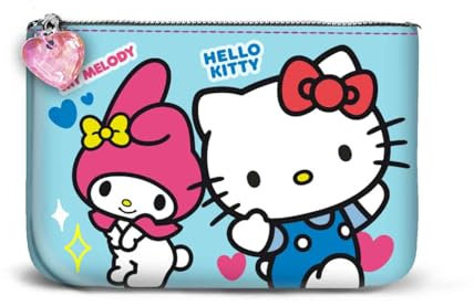Karactermania Sanrio Hello Kitty Friendship-Kleines Quadratisches Geldbörse, Blau, 13 x 10 cm