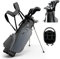 COSTWAY Men's Golf Clubs Package Set with Alloy Driver, 3# Fairway Wood, 4# Hybrid, 6-9# & P Irons, Putter and Stand Bag, Right Hand (Gray)