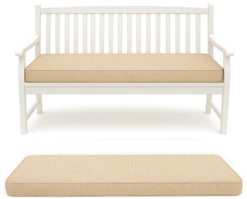 HAND Cuscino per Panca 120x40 cm - Interno ed Esterno - Seduta Imbottita, Morbida e Resistente - Per Giardino, Patio, Cucina - Made in Italy (Tortora)