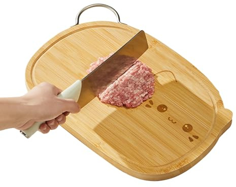 Planche à découper en bois - Tapis de découpe de viande réutilisable avec de récupération - Planche de cuisine légère pour la préparation des aliments dans les maisons privées et les