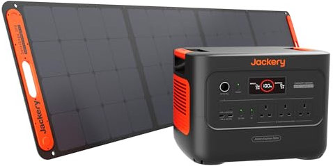 Jackery Solar Generator 3000 v2 with SolarSaga 200W Panel, 3072Wh LiFePO4 Portable Power Station, Total 2990W Output, Portable Generator for Home Use, Outages, Outdoor Camping, RVs, Emergency Backup