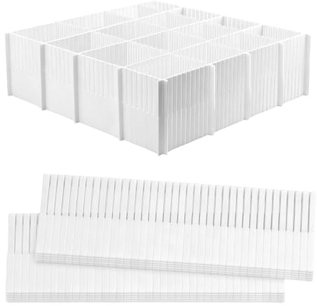 CHUIFAI 30 Stück Schubladenteiler Kunststoff 38x11cm, Schubladentrenner Verstellbar weiß, Schubladen Trennwände für Schrank Unterwäsche Socken