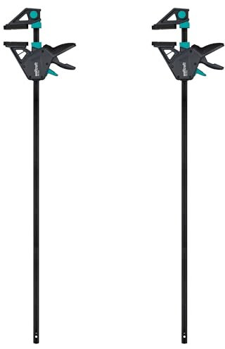 wolfcraft 2 Einhandzwingen PRO MAX I 8668060 I 250 kg Spannkraft für höchste professionelle Ansprüche I hohe Haltekraft I 915 mm Spannweite I Made in Europe