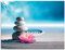 ARTland Wanddeko Glasbilder Wandbild Glas Bild einteilig 80x60 cm Querformat Asien Steine Sand Seerose Lilien Spa Zen Moderne Kunst S5XU