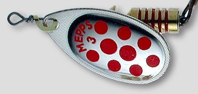 cucchiaino mepps aglia punti rossi - pacchetto di 2 colore argento nº4