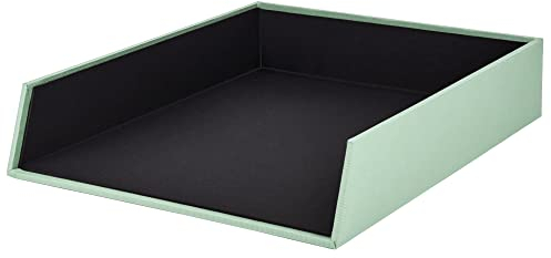 Rössler SOHO Briefablage A4 | Dokumentenablage A4 | Schreibtisch Organizer aus Papier | Ablagefächer stapelbar | Büro Organizer Schreibtisch Zubehör | 32 x 26 x 6 cm | 1 Stück | Farbe: Grün | Mint