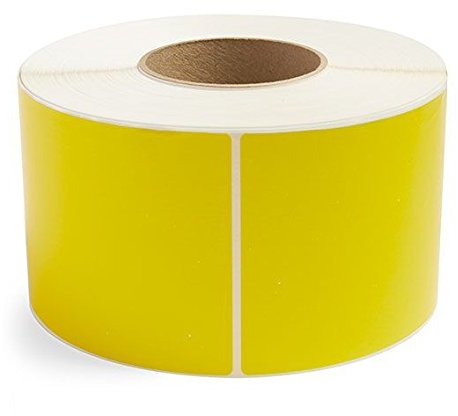 Jaune 10,2 x 15,2 cm thermique Direct pour Zebra 2844 Zp-450 ZP500 Zp-505 étiquettes d'expédition, 2,5 cm cœurs, 250 étiquettes par rouleau, colle permanente, perforations entre les étiquettes 4 Rolls