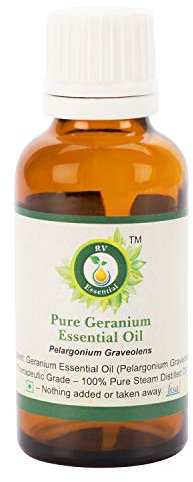 R V Essential Olio essenziale di Geranio puro- 30ml (1.01oz) Pelargonium Graveolens (100% Puro e Naturale Steam Distilled) Pure Geranium Essential Oil