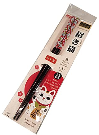 Daiso Good Luck Chopsticks 9.1in Made in Japan (Lucky Cat)