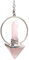 Pyramid Wand Natural Pink Rose Quartz Crystal Dowsing Chakra Pendulum for Divination Real Stone Reiki Pendant for Women Energy Healing