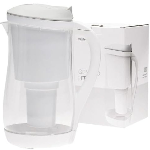 Ecobud Gentoo Lite (Grey & White) Alkaline Water Filter Jug 1.5L with 1 x Gentoo Filter Cartridge