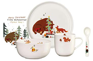 ASA 38960314 Kindergeschirrset Christmas Bruno - 5tlg, mehrfarbig