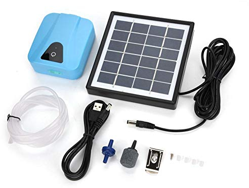 Aérateur de Bassin Solaire Professionnel, Pompe à Oxygène Pompe à Air de Bassin Pompe à Air à énergie Solaire Aérateur à énergie Solaire pour Aquariums D'aération de Bassin de Jardin 2L / Min